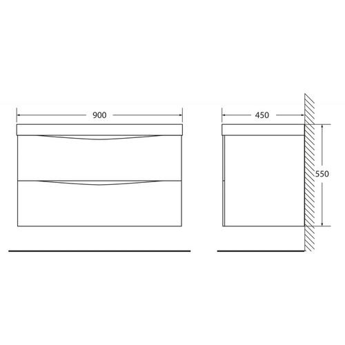 Тумба под раковину BelBagno Marino 90 темное дерево MARINO-900-2C-SO-RW-P - 3