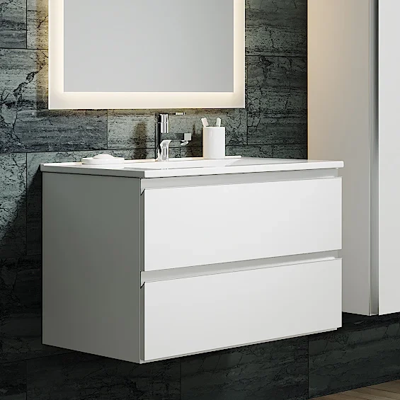 Тумба с раковиной Sanvit Авеню-2 80 белый глянец - 0