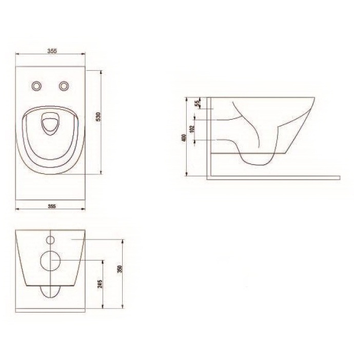 Унитаз подвесной beWash Bogen бежевый с сиденьем микролифт с функцией биде 88343673 - 2