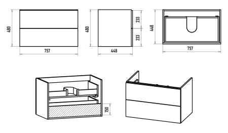 Тумба под раковину Misty Карат 90 светлое дерево матовая П-Кар09080-01/19-2Я - 3
