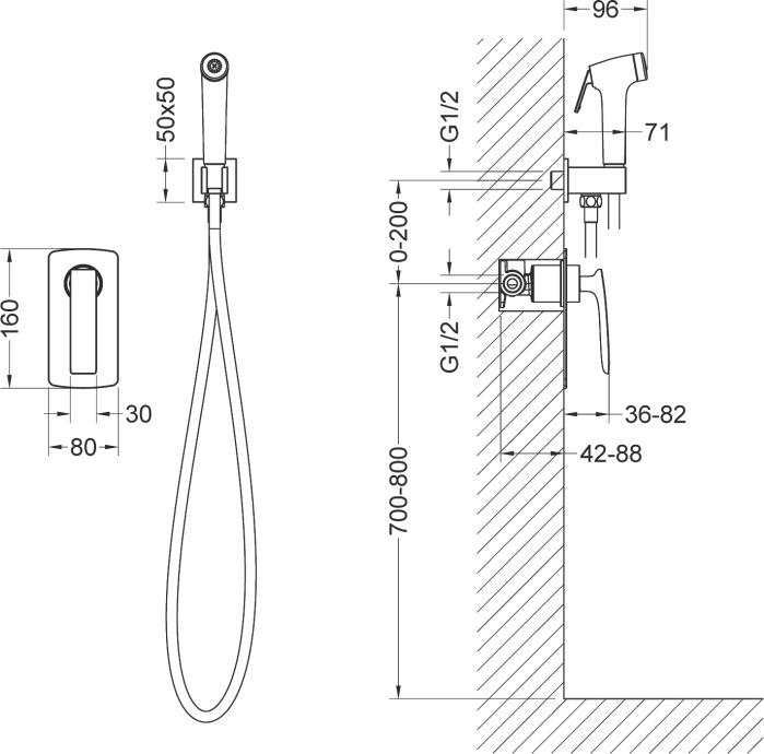 Гигиенический душ Timo Helmi 4089/03SM со смесителем - 1