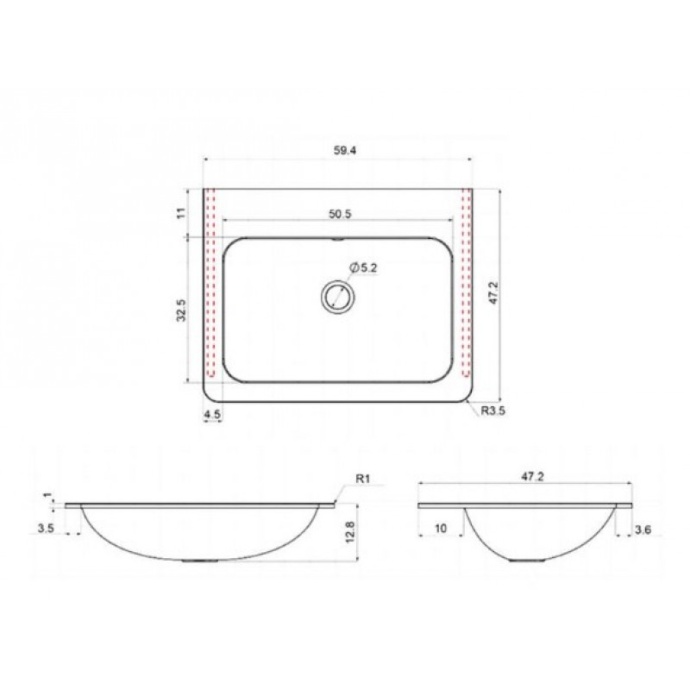 Мебельная раковина Vincea 60 черная VCB-2VP600B - 1