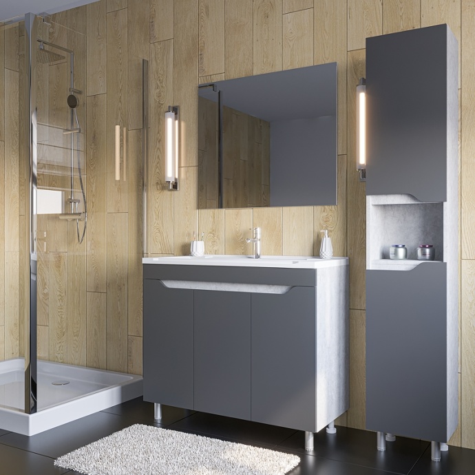 Тумба под раковину Stella Polar Абигель 90 серый SP-00001126 - 2