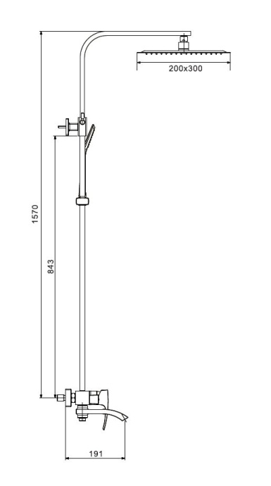 Душевая система Gappo, излив является переключателем на лейку хром G2407 - 8