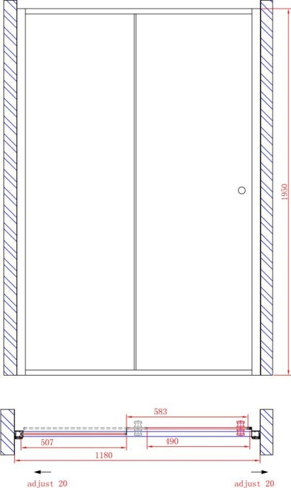 Душевая дверь в нишу Cezares Anima W BF1 120 P Cr ANIMA-W-BF-1-120-P-Cr - 4