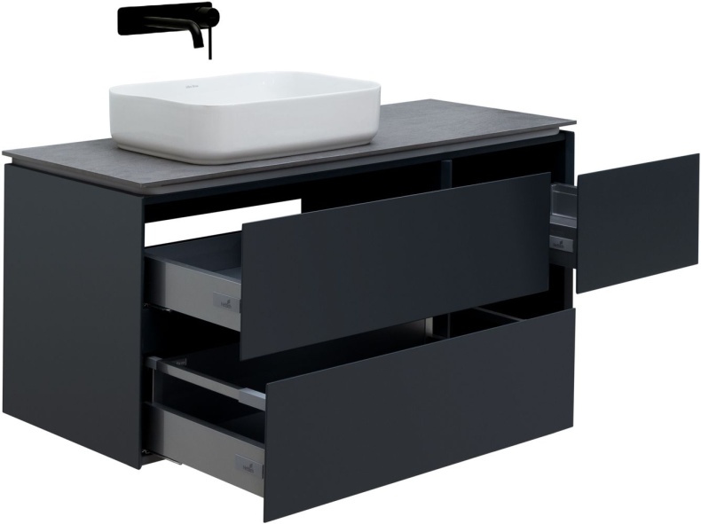 Тумба под раковину Allen Brau Infinity 120 L черный матовый 1.21005.AM - 5