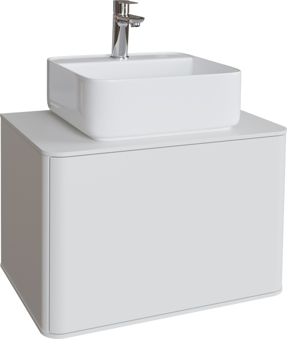 Тумба с раковиной STWORKI Ноттвиль 60 белая, без выреза под смеситель 444530 - 3