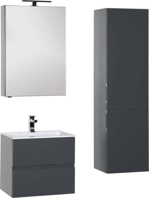 Тумба с раковиной Aquanet Алвита 60 серый антрацит - 1