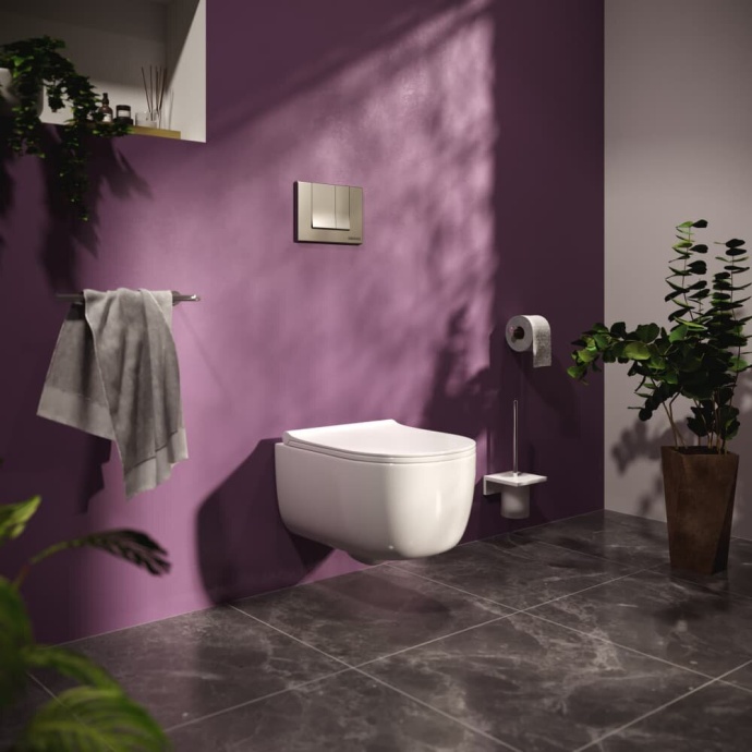 Система инсталляции для унитазов Berges Wasserhaus Novum с кнопкой смыва, хром глянец 040243 - 1