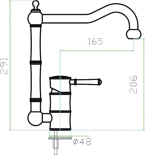 Смеситель Zorg Inox Old для кухонной мойки SZR-0031 - 1