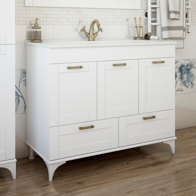 Тумба для комплекта Sanflor Ванесса 105 напольная, белая C0002145 - 0