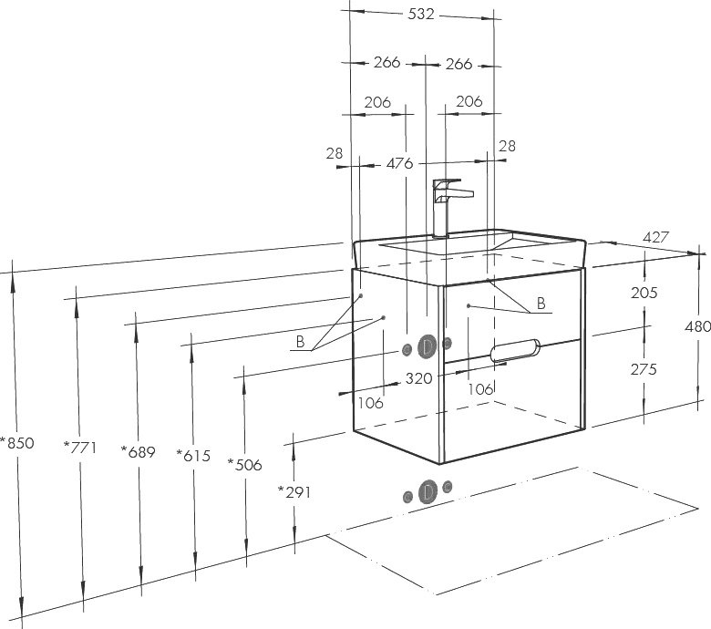 Тумба под раковину Aquaton Оливия 55 светлое дерево-бежевый 1A254201OLVG0 - 6