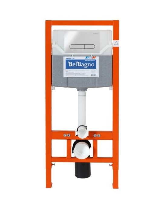 Система инсталляции BelBagno 120 с кнопкой смыва хром BB001-120/BB005-PR-CHROME - 1