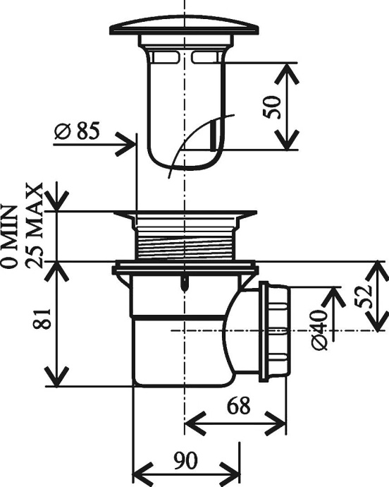 Сифон для поддона Ravak Standard 90 хром X01314 - 3