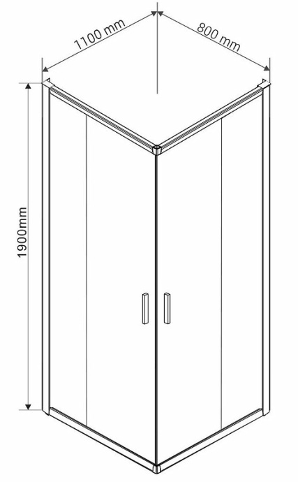 Душевой уголок Vincea Garda 110х80 хром стекло рифленое VSS-1G8011CH - 1