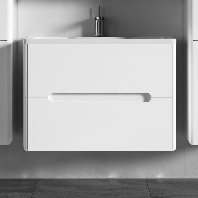 Тумба с раковиной Vod-Ok Флорена 80 белая - 0