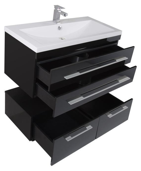 Тумба Aquanet Нота 100 подкатная, черная 170734 - 13