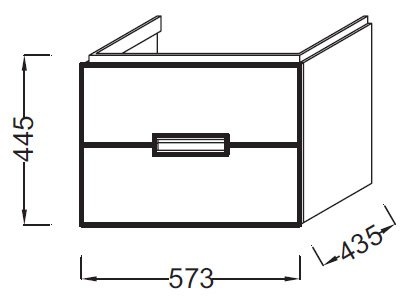 Тумба под раковину Jacob Delafon Reve 57.3 см  EB1134-G80 - 3