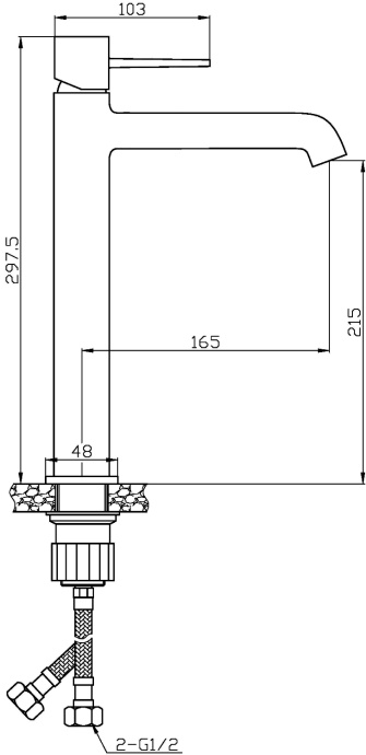 Смеситель для раковины STWORKI Эстерсунд ES-02cr хром - 7