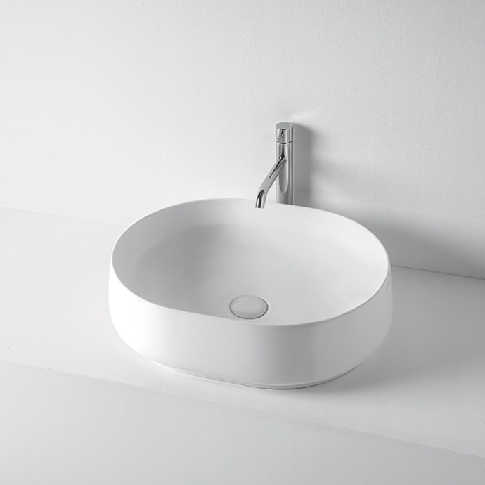 KERASAN F10 Раковина накладная 56х44 см, без отв под смеситель, цвет белый матовый 460530 - 0