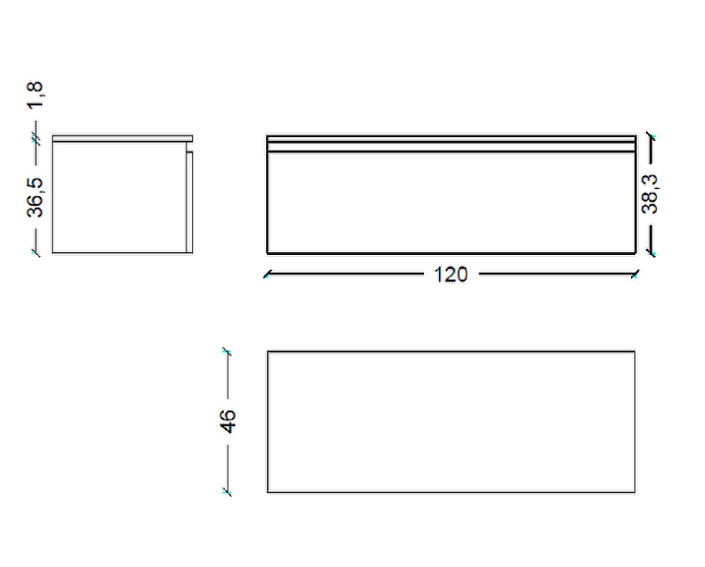 Тумба Armadi Art Flat Valessi Uno-S 120 подвесная белый глянец 897-120-W - 3