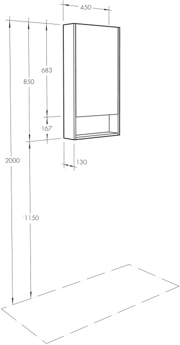 Зеркало-шкаф Aquaton Сканди 45 белый - светлое дерево 1A252002SDB20 - 5