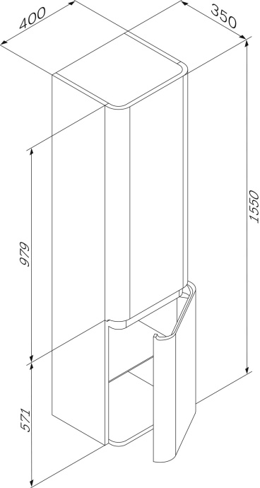 Шкаф-пенал Am.pm Sensation 40 см  M30CHR0406FG - 4