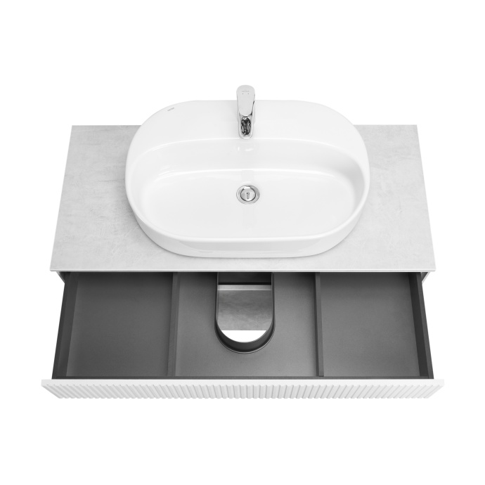 Тумба под раковину Aquaton Марбл 100 белый-серый 1A276301MH4C0 - 6