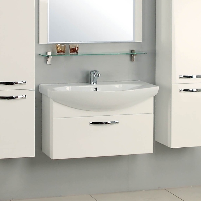 Тумба с раковиной подвесная Aquaton Ария 80 белый 1A1417K0AA010 - 4