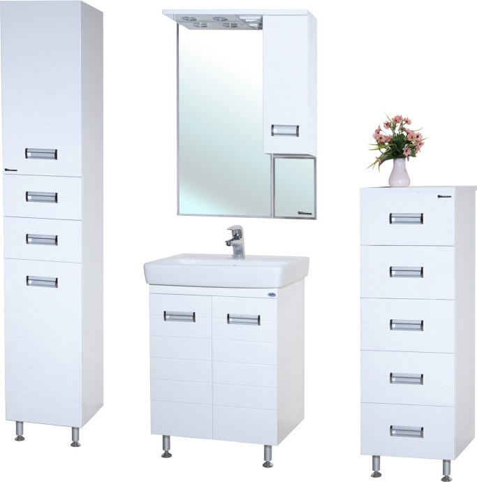 Шкаф-пенал Bellezza Сиена 35 белый с бельевой корзиной универсальный 4623904120016 - 1