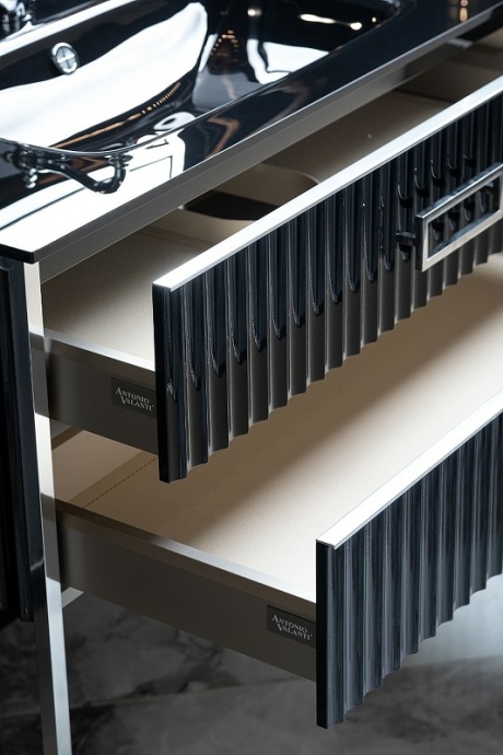 Тумба под раковину моноблок Boheme Armadi Art Monaco 80 черный глянец - хром 866-080-BCR - 4