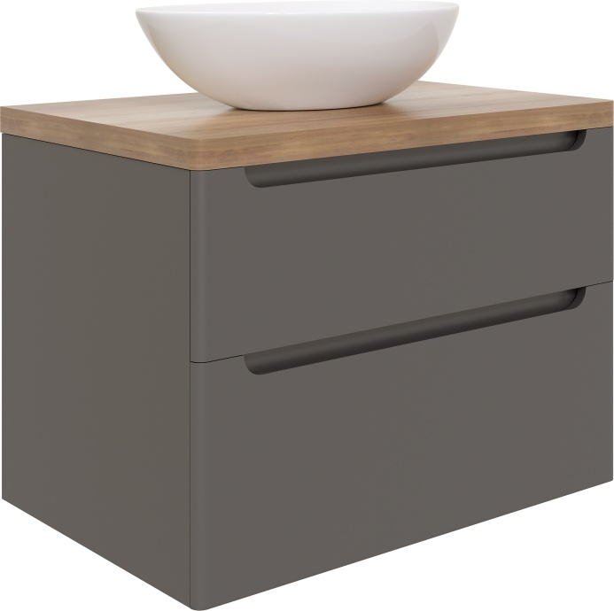 Мебель для ванной STWORKI Берген 80 серая со светлой столешницей, раковина Moduo 55 Leaf 549492 - 9