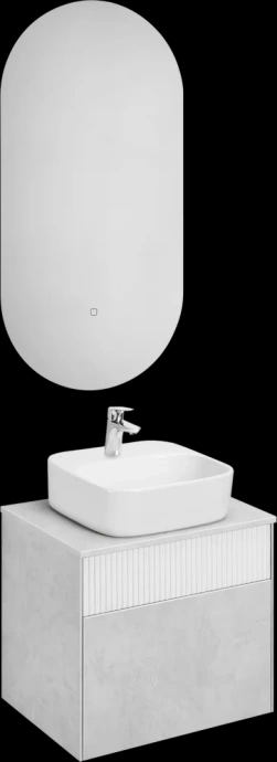 Тумба с раковиной Aquaton Марбл 60 белый-серый 1A2761K0MH4C0 - 4