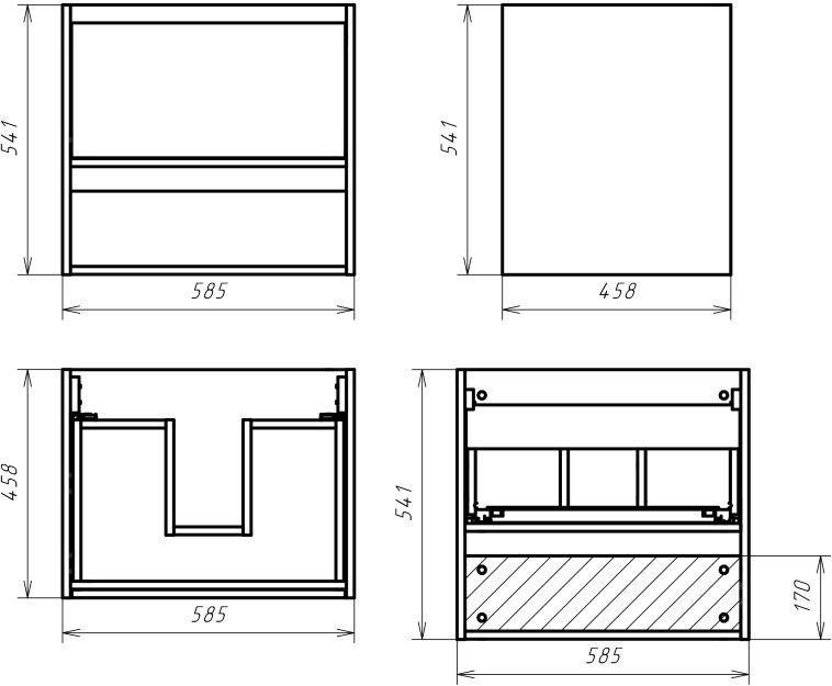 Тумба с раковиной Misty Дунай 60 дуб белый П-Ду01060-31541Я - 2