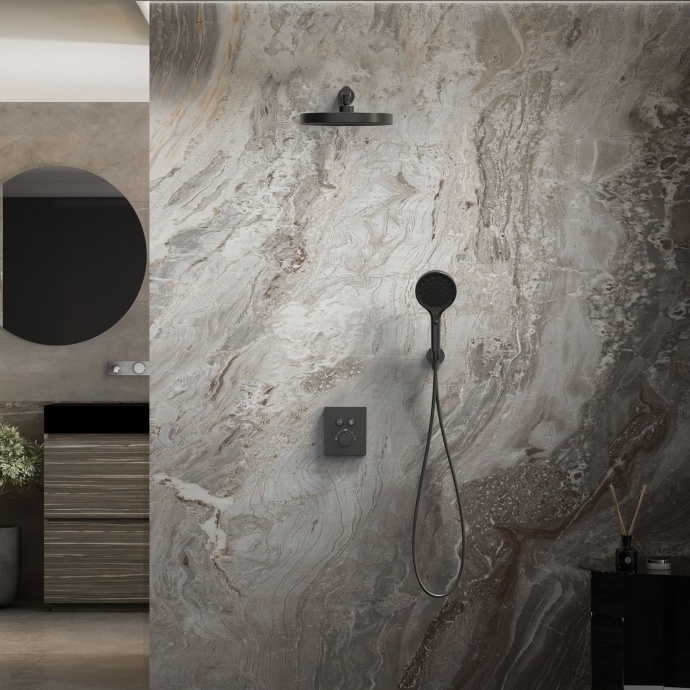 Душевой комплект Vincea Inspire с термостатом черный матовый VSFW-3I21T2MB - 2