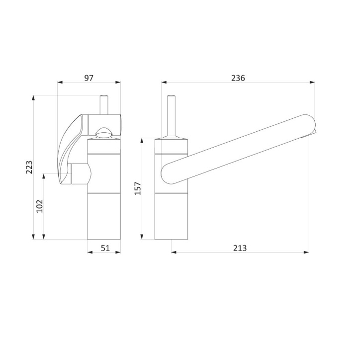Смеситель для кухонной мойки Damixa ARC хром, черный  290007464 - 7