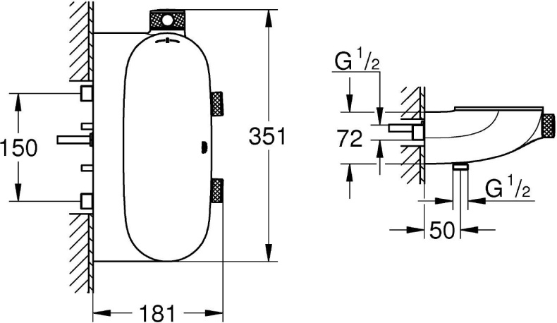 Термостат Grohe Rainshower SmartControl 34714000 - 3