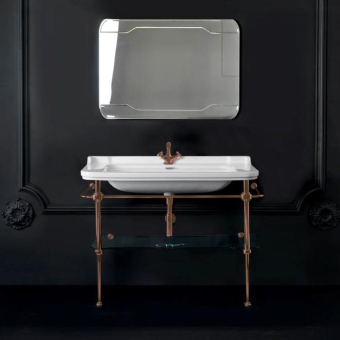 Kerasan Waldorf Металлическая структура для раковины 120см, со стеклянной полочкой, цвет бронза (из 2-х коробок: арт. 920393+920293 и 920401) 9203K3br - 0