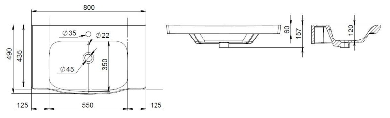 Мебельная раковина AM.PM Like 80 M80WCC0802WG - 2