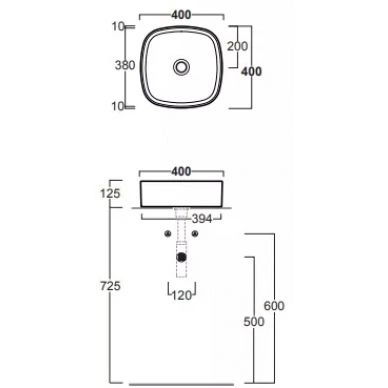 Раковина накладная Simas Folio 40 белая FO03 bi - 2