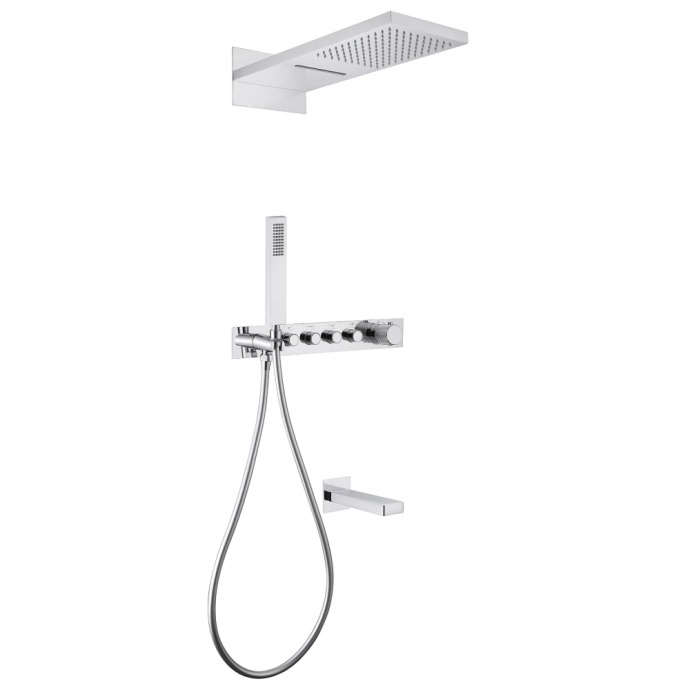 Душевой комплект Abber Rund с термостатом хром AF8753 - 0