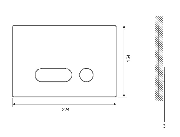Кнопка смыва Cersanit Intera P-BU-INT/Whg/Gl стеклянная, белая глянцевая - 1
