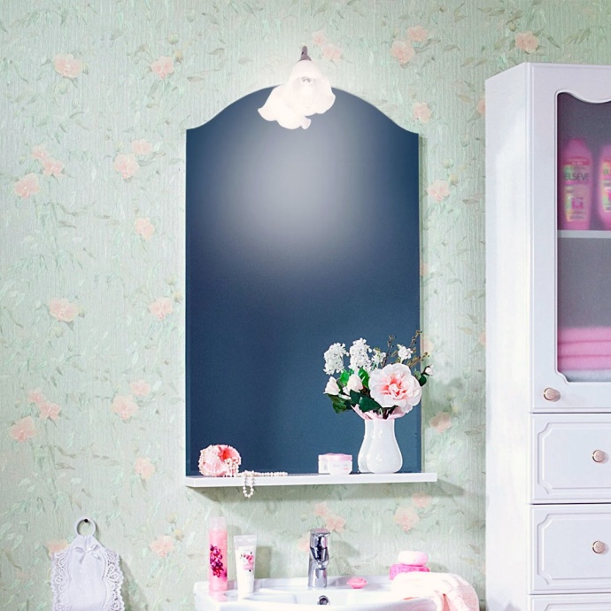 Зеркало-шкаф Бриклаер Лючия 78 белый глянцевый - 1