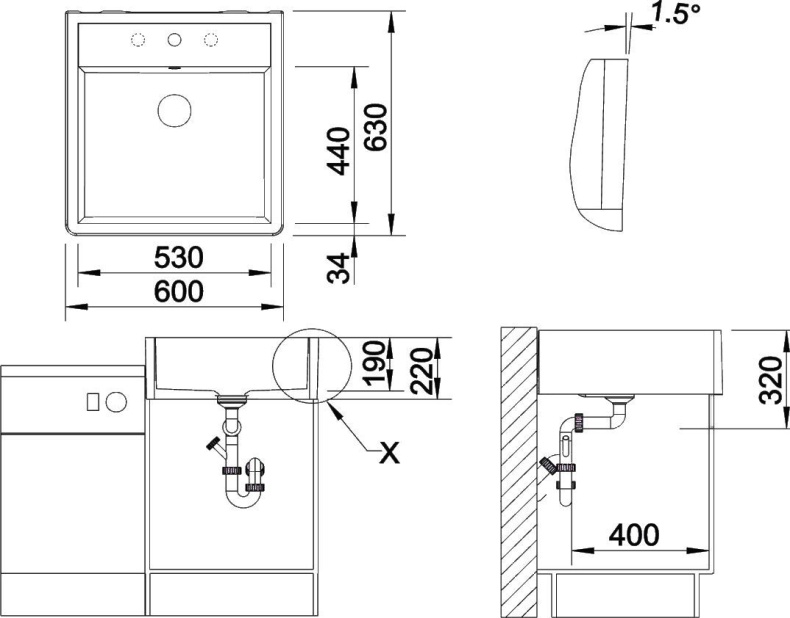 Мойка кухонная Blanco Panor 60 514486 - 5