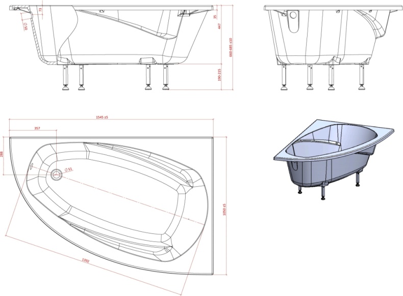 Ванна из искусственного камня Астра-Форм Тиора R 01010028 - 5