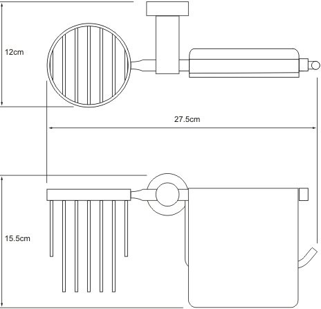 Держатель туалетной бумаги Wasserkraft Donau K-9459 с держателем освежителя воздуха - 2