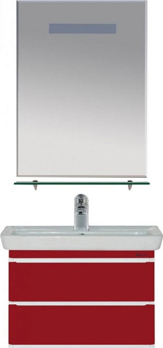 Тумба под раковину Misty Прима 60 красная глянцевая П-При01060-041П2ЯД - 1