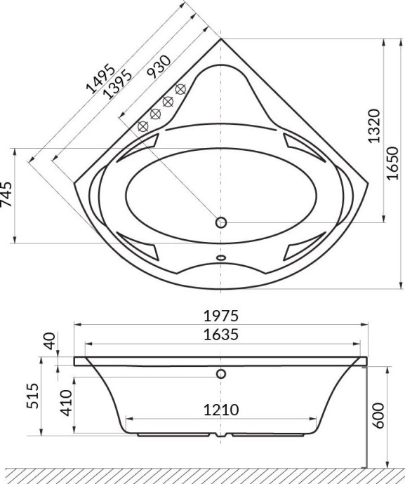 Акриловая ванна Excellent Konsul 150x150 WAEX.KON15WH - 3