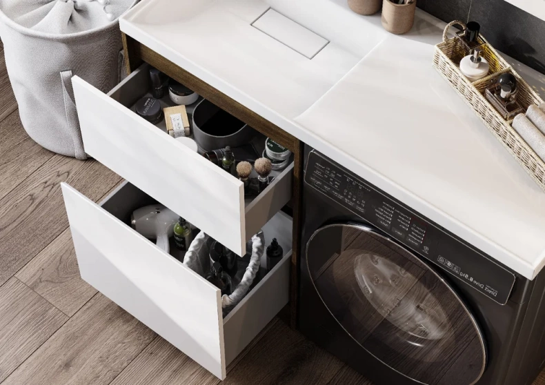 Тумба с раковиной Aquaton Лондри 60 светлое дерево-белый 1A2669K2LHDR0 - 3