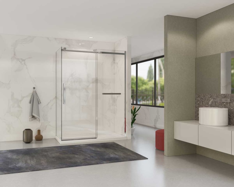 Душевой уголок Vincea Como Soft 150х80 профиль хром стекло прозрачное VSR-1CS8015CL - 1